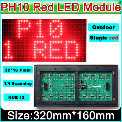 2022 nouveau Module de LED du panneau P10 de signe de affichage LED extérieur rouge, panneau de Message, signe de marque, luminosité imperméable et élevée ► Photo 1/2