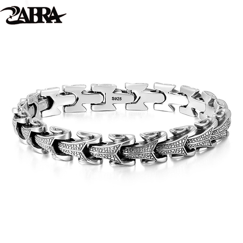ZABRA-Bracelet gothique en argent Sterling 925 pour hommes, bijoux haute polie, Vintage, Punk Rock pour motard ► Photo 1/1