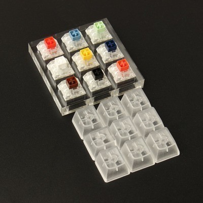 Testeur de commutateur de clavier mécanique, pour boîte Cherry Kailh, interrupteurs Gateron, Base en acrylique épaisse, capuchons de touches transparents ► Photo 1/3