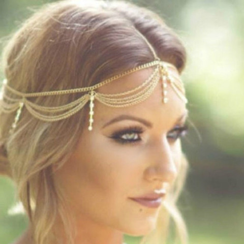 Accessoires pour cheveux de mariée en cristal, style Boho, nouvelle tendance, coiffure avec chaîne, bijoux, coiffure de mariage ► Photo 1/6