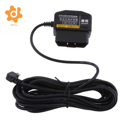 Voiture onduleur câble OBD chargeur abaisseur ligne automatique transformateur de puissance pour DVR GPS téléphones mobiles MP3 MP4 12/36V à 5V Micro USB ► Photo 1/6