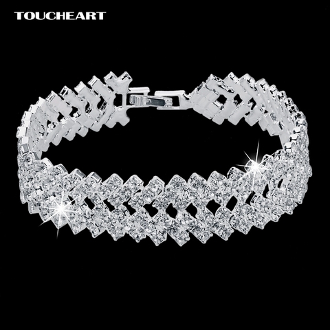 Bracelets de luxe en cristal Bracelets pour Femme couleur argent, bijoux de mariage, Vintage, SBR150218, 2022 ► Photo 1/6