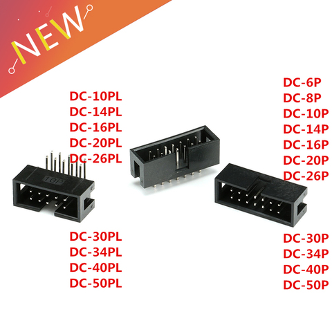 10 pièces 2.54mm connecteur d'en-tête de prise fai mâle Double-espacé droit IDC JTAG DC3 6 P 8 P 10 P 14 P 16 P 20 P 26 P 30 P 34 P 40 P 50 P ► Photo 1/6