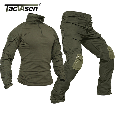 TACVASEN uniformes tactiques hommes Rip-stop Camouflage vêtements militaires ensembles Airsoft Paintball Combat costumes de sécurité vêtements de chasse ► Photo 1/6