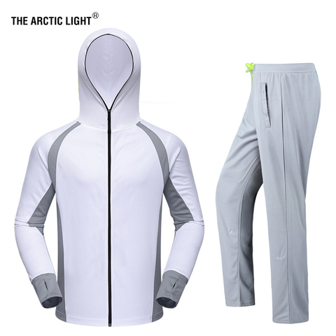 TRVLWEGO – ensemble de vêtements de pêche pour hommes, respirant UPF 50 + Protection UV, tenue de sport en plein air, chemise d'été, pantalon à capuche ► Photo 1/6