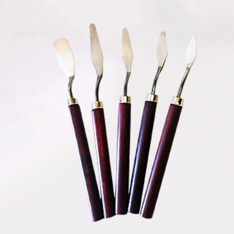 5 pièces professionnel acier inoxydable spatule Kit Palette pour peinture à l'huile couteau beaux Arts peinture outil ensemble lames flexibles #20 ► Photo 1/6