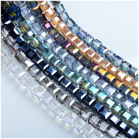 Juleecristal-perles carrées en verre cristal disponibles, cubes 2/3/4/6/8/10/12/14mm, pour la fabrication de bijoux ► Photo 1/6