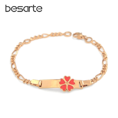 Bracelets pour bébés filles, bijoux pour enfants, Bracelet en or pour baptême, cœur, B0929 ► Photo 1/6