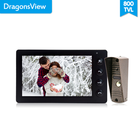 Dragonsview-système d'interphone vidéo de porte de 7 pouces, blanc/noir, interphone pour ouverture privée ► Photo 1/6