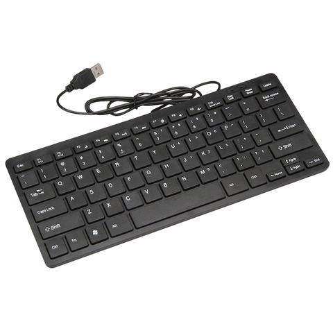 Clavier filaire Ultra-mince silencieux petite taille 78 touches Mini clavier Usb multimédia pour ordinateur portable ► Photo 1/6