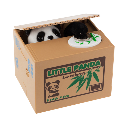 Tirelire en forme de Panda ou de chat pour enfants, jouet, cadeau, étole automatique, pièce de monnaie, tirelire, boîte d'épargne ► Photo 1/6