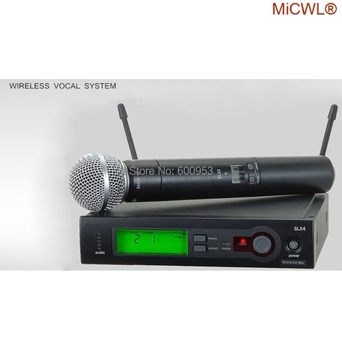 100% MiCWL marque SLX SLX24 BETA58/SM 58 système de Microphone sans fil professionnel UHF Cardioid SM BETA 58 micro portable Microfone ► Photo 1/5