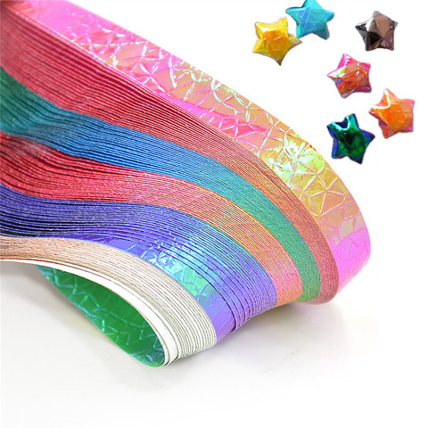 Lychee Life – papiers Origami colorés, 80 pièces, dégradé de couleurs nacrées, étoiles porte-bonheur, bricolage artisanal ► Photo 1/5