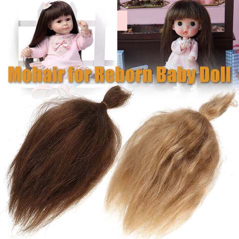 15g brun or 100% pur naturel Mohair poupée cheveux 6 pouces pour enfants bébé poupées Angora chèvre perruque poupée jouet accessoires de mode ► Photo 1/6