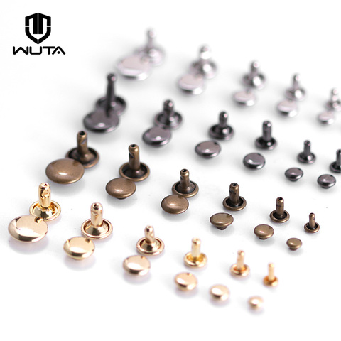 WUTA – Double capuchon en cuivre pur, Rivet en laiton, clou rond, clou de Collision, Rivet décoratif pour vêtements, sac, chaussures, ceinture, 50 ensembles/100 ► Photo 1/6