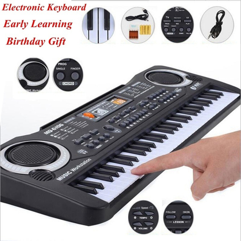61 touches noir numérique musique électronique clavier clavier électrique Piano enfants cadeau Instrument de musique ► Photo 1/6