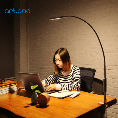 Artpad-lampe à clipser, à bras Long, tactile et à intensité réglable 360 degrés, avec télécommande, Protection pour les yeux, idéal pour une chambre à coucher ou un bureau ► Photo 1/5