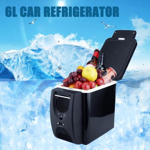 12V réfrigérateur congélateur chauffant 6L Mini voiture congélateur refroidisseur et réchauffeur, réfrigérateur électrique Portable glacière de voyage ► Photo 1/6