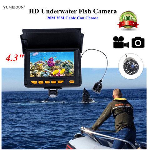 Caméra de pêche sous-marine 4.3 pouces, moniteur HD 1000TVL, pour lac de glace, enregistrement vidéo, détecteur de poisson ► Photo 1/6