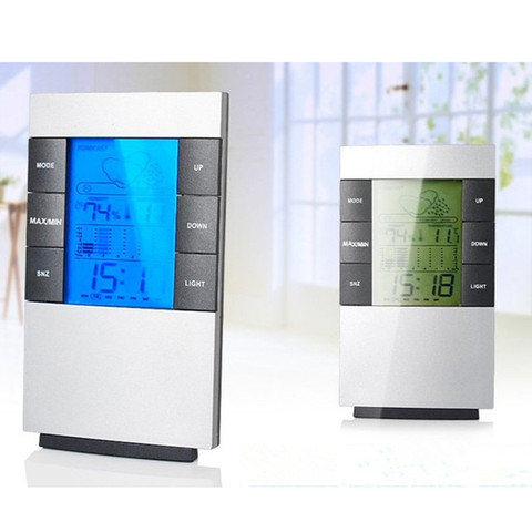 Hygromètre, thermomètre, humidité, température, calendrier et alarme, affichage numérique LCD à la maison ► Photo 1/6