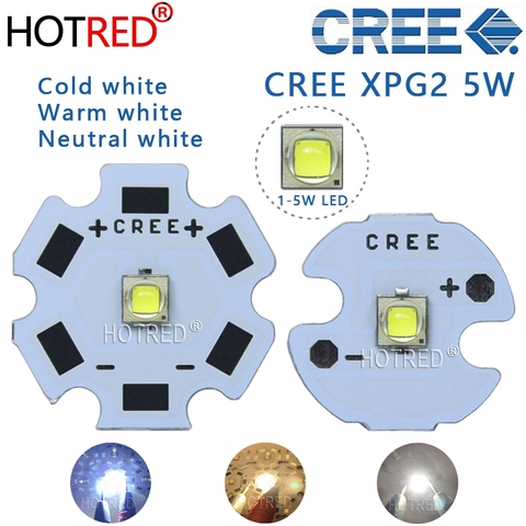 Cree XPG2 – Diode émetteur led XP-G2 1-5W, blanc froid 6000-6500K avec PCB 20/16/14/12/8mm pour lampe de poche/projecteur/ampoule, 10 pièces ► Photo 1/6