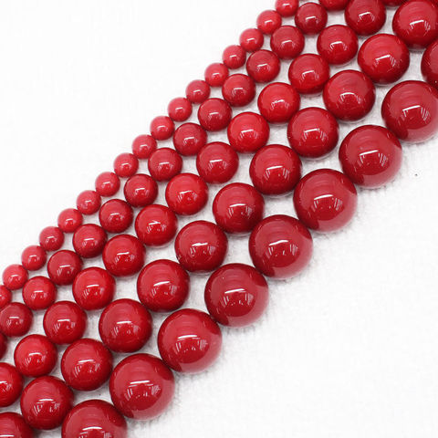 Perles rondes de coquillage rouge de la mer du sud, 15 pouces, AA + 4mm-20mm ► Photo 1/1
