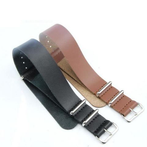 Bracelet de montre en cuir PU de haute qualité, 61% de réduction, 18 20 22 24mm, bracelet de montre à la mode avec boucle Concise en argent, noir et marron ► Photo 1/1