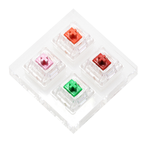 Testeur de commutateur en aluminium ou en acrylique 2X2 commutateur EVERGLIDE Sakura rose Jade vert corail rouge ambre Orange rvb pour clavier mécanique ► Photo 1/6