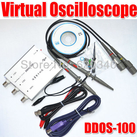 Oscilloscope virtuel portable USB HDSO-100, mise à niveau version DDSO-100, largeur de bande 50M, d'échantillonnage 100M, générateur de Signal ► Photo 1/4