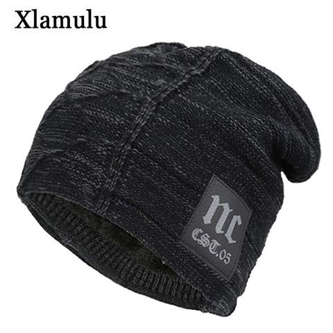 Xlamulu – bonnets Skullies pour hommes et femmes, en tricot, Baggy, chaud et doux, pour l'hiver ► Photo 1/6
