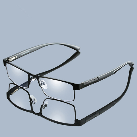 Lunettes de lecture en alliage de titane pour hommes, verres Non sphériques à 12 couches, rétro Business, hypermétropie sur Prescription ► Photo 1/6