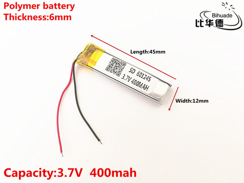 Batterie lithium-ion, 3.7V,400mAH,601245 polymère, pour jouet, batterie externe, GPS,mp3,mp4 ► Photo 1/4