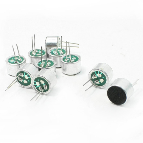 10 pièces 9.7mm x 7mm 2 broches micro Capsule Electret condensateur Microphone ► Photo 1/3