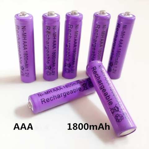 Batterie Rechargeable AAA 1800mAh 1.2V NI-MH LED pour jouets, Batteries de recyclage, mélange de couleurs, GTL evrewire ► Photo 1/3
