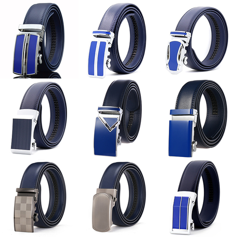 CETIRI-ceinture en cuir pour hommes, ceinture à boucle automatique de haute qualité, pour jeans, chaîne extensible, solide, marque de luxe, 13 styles ► Photo 1/6