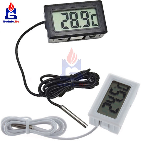 Diymore – Mini thermomètre numérique LCD, fil de 1m, capteur de température, sonde, thermographe pour réfrigérateur d'aquarium ► Photo 1/6