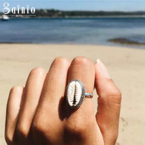 Sainio – bague bohème en coquillage naturel pour femmes, bijoux d'été, de plage, à la mode, accessoires, cadeau ► Photo 1/6