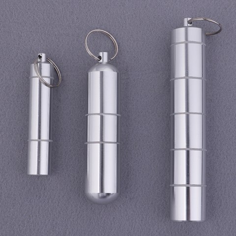 Porte-pilule en forme de Capsule, 3 tailles, porte-pilule en aluminium, porte-clés étanche, boîte d'organisation de médicaments ► Photo 1/6