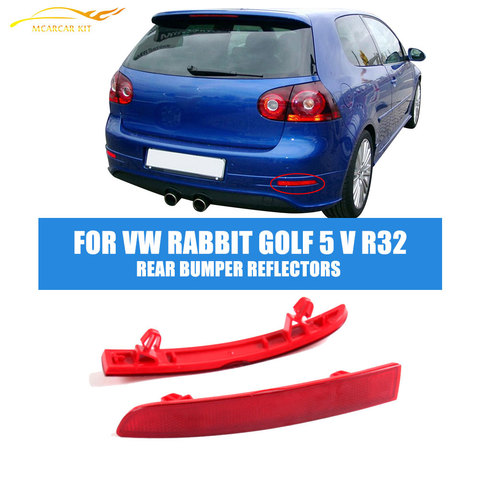 Réflecteurs de pare-chocs arrière de voiture ABS, bande lumineuse gauche droite rouge pour Volkswagen VW Golf 5 V MK5 R32 uniquement de 2006 à 2009 2 pièces/ensemble ► Photo 1/6