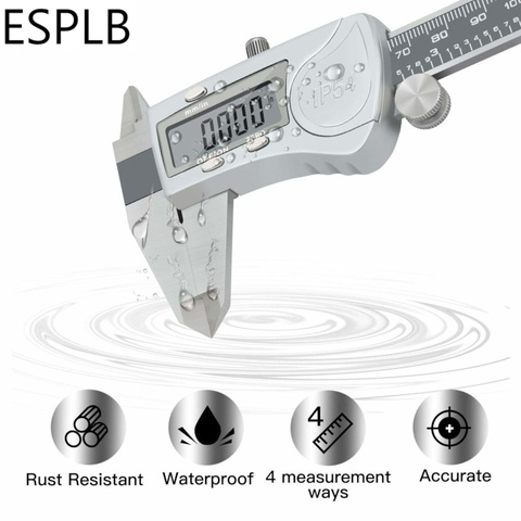 ESPLB pied à coulisse étanche, outil de mesure électronique numérique de haute précision, IP54 6 ''150mm en acier inoxydable ► Photo 1/6