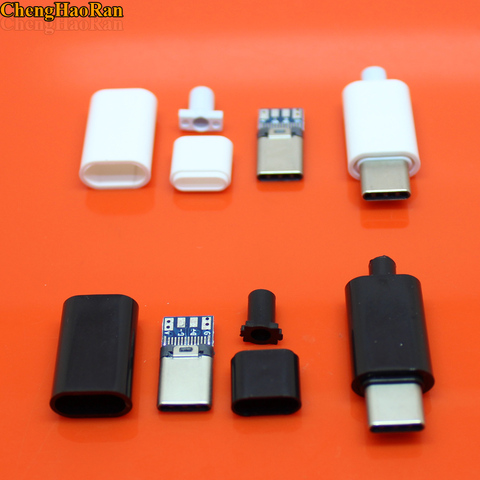 Chengaoran – connecteur mâle USB TYPE-C, 2 jeux, noir/blanc, données de soudage, interface de ligne OTG, câble de données, accessoires de TYPE C ► Photo 1/4