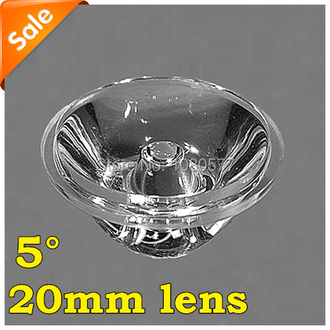 100 pcs/lot, lentille de projecteur de LED, 20mm 5 degrés, lentille de plafonnier, lentille transparente plate, 100% tout neuf et de haute qualité livraison gratuite ► Photo 1/1