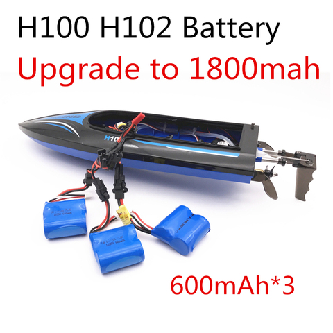 Batterie Li-ion, mise à niveau vers 3 pièces parallèles, 1800 v, 7.4 mah, 600mAh, pour H100 H102 S1 S2 S3 S5, haute vitesse, batterie pour bateau radiocommandé ► Photo 1/5