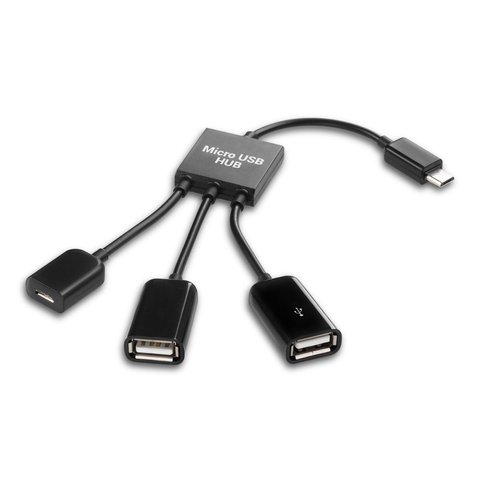 3in1 Micro USB OTG Hub adaptateur pour Smartphone/tablette Micro USB séparateur Compatible avec Apple, Samsung, Lenovo, Asus ► Photo 1/6