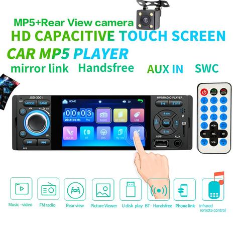 Autoradio stéréo avec écran tactile de 4 pouces, 1din, Bluetooth, caméra de recul, lecteur Audio aux, port usb ► Photo 1/6