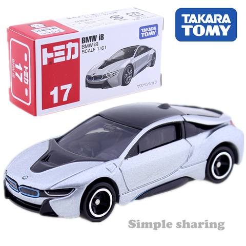 Takara Tomy Tomica – Kit de modèle de voiture BMW I8 n ° 17, échelle 1:61, moule de véhicule électrique moulé sous pression, jouets pour bébé, boule magique amusante, E-POWER ► Photo 1/6