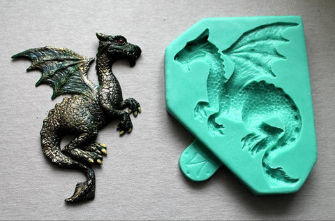 Moule en Silicone en forme de Dragon pour décoration de gâteaux, Fondant de qualité alimentaire, 54125 écologique ► Photo 1/6