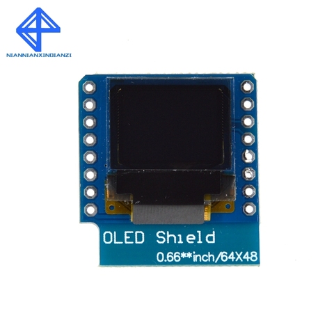 Bouclier OLED Minikit ESP32 pour D1 mini 0.66 pouces, 64X48 IIC I2C ► Photo 1/1