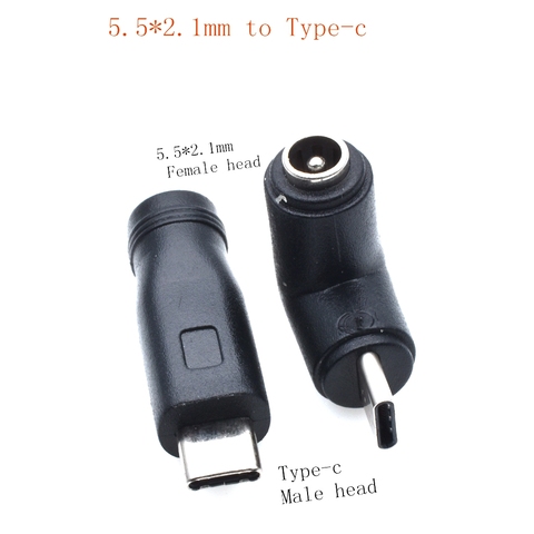Adaptateur jack femelle vers USB 5.5 mâle, 2.1x5.5mm, 2.1x3.1mm, connecteur d'alimentation cc vers USB type-c mâle, 90 / 180 degrés ► Photo 1/5