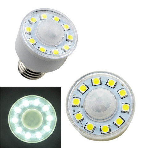 Led E27/us-plug PIR Auto capteur de mouvement infrarouge 3W 10 lumière LED lampe à économie d'énergie avec tubes d'ampoule pour salle de bain de cuisine ► Photo 1/6